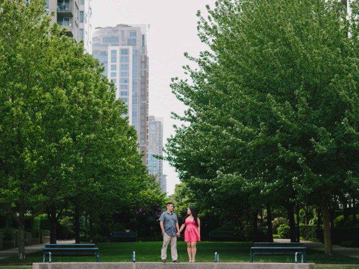 david and mary's engagement photos in yaletown